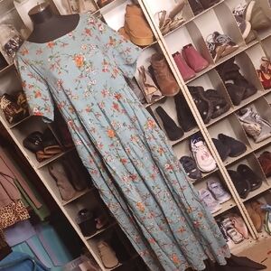 Floral Teal Maxi Dress